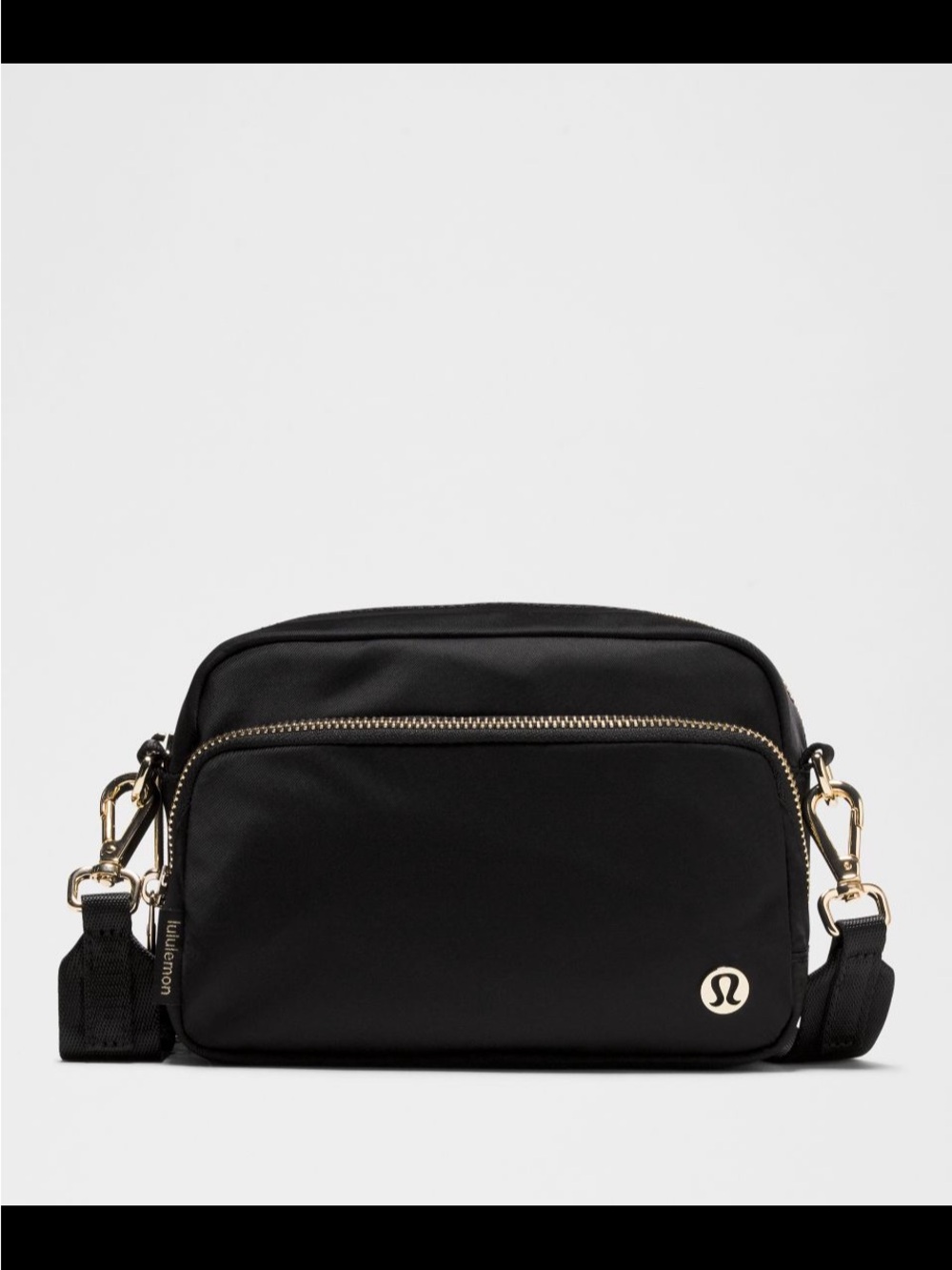 lululemon athletica Black Crossbody Bag with Gold Hardware